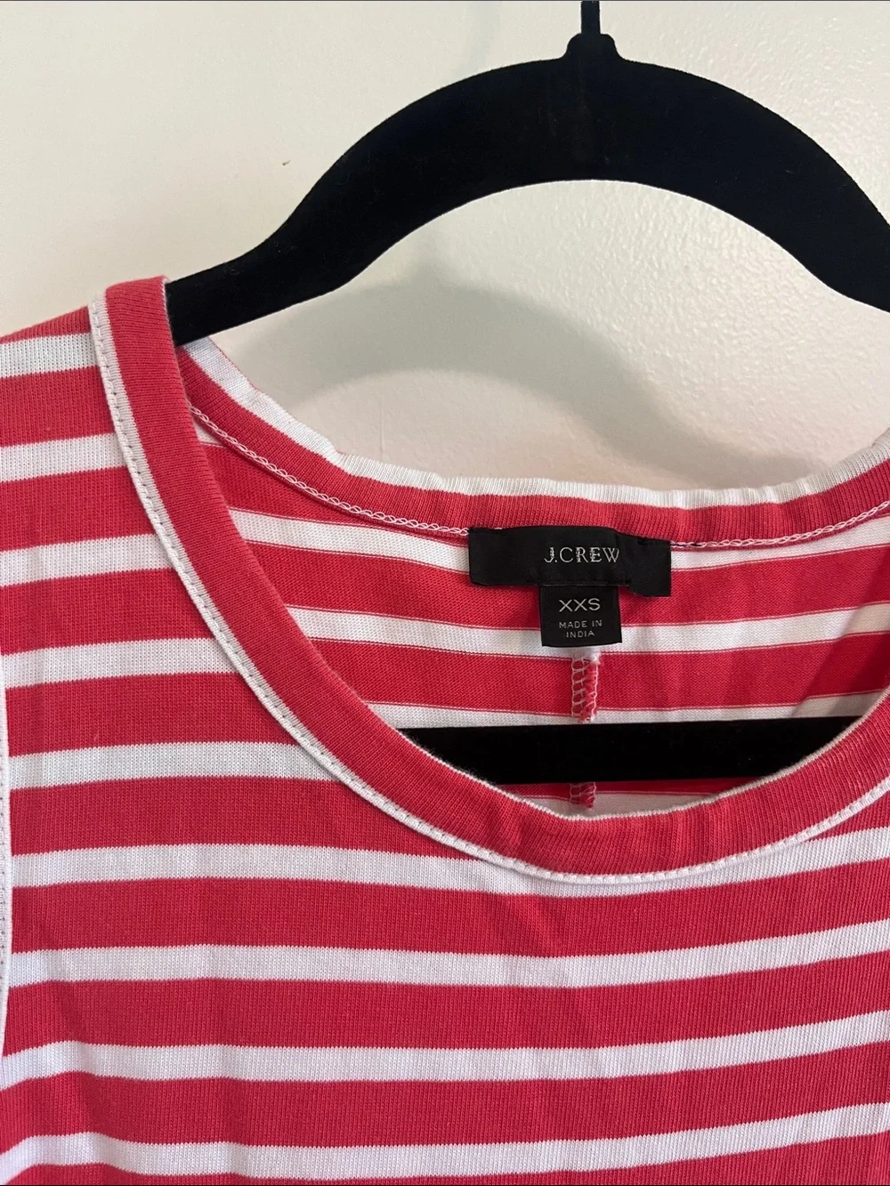 J. Crew Red and White Striped Sleeveless Maxi Dress